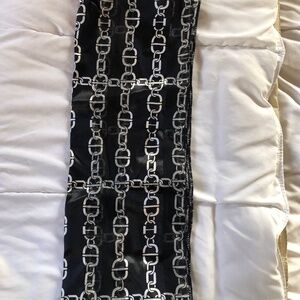 Black Scarf with Chain Link Pattern